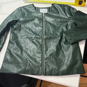 Susan Graver laser cut vegan leather jacket M